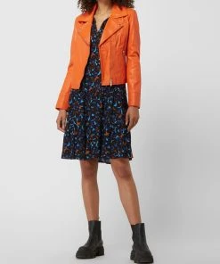 Studio AR Lederjacke Im Biker-Look Modell 'Lovato' - Orange