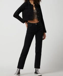 American Eagle Cropped Jeansjacke Mit Viskose-Anteil - Schwarz