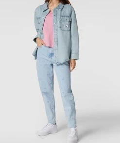 Calvin Klein Jeans Jeansjacke Mit Label-Patch - Hellblau
