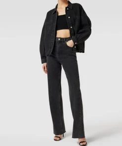 REVIEW Jeansjacke Im Used-Look - Anthrazit