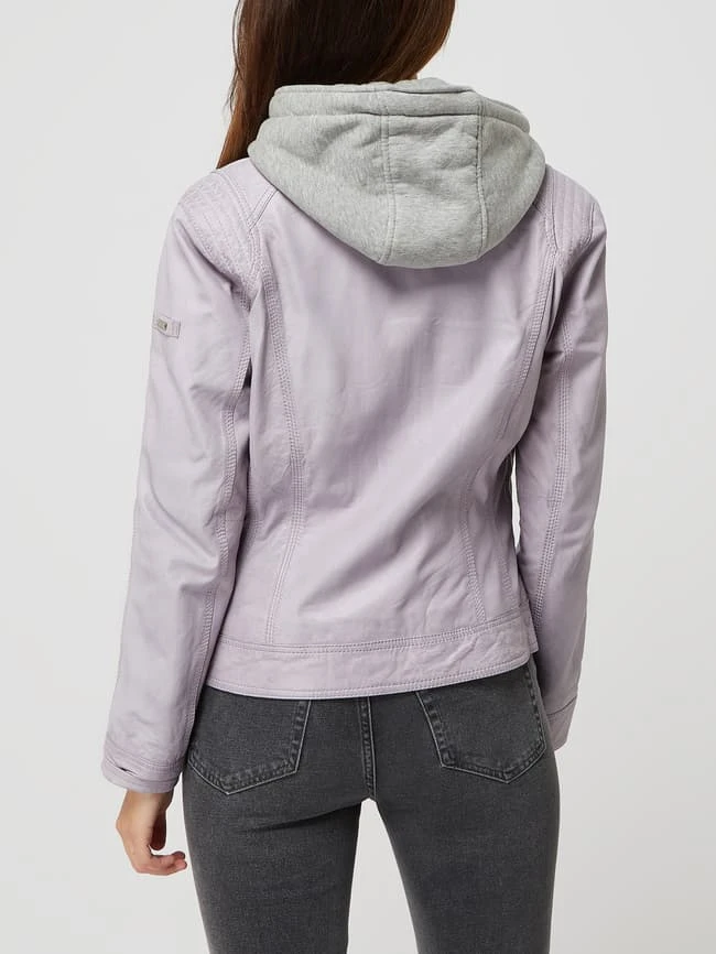 Cabrini Lederjacke Mit Abnehmbarer Kapuze - Flieder 5 Cabrini Lederjacke Mit Abnehmbarer Kapuze - Flieder – Bild 5