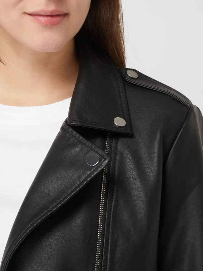 Vila Bikerjacke In Leder-Optik Modell 'Cara' - Schwarz 3 Vila Bikerjacke In Leder-Optik Modell 'Cara' - Schwarz – Bild 3