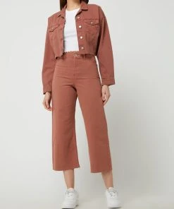 REVIEW Cropped Jeansjacke Mit Pattentaschen - Koralle