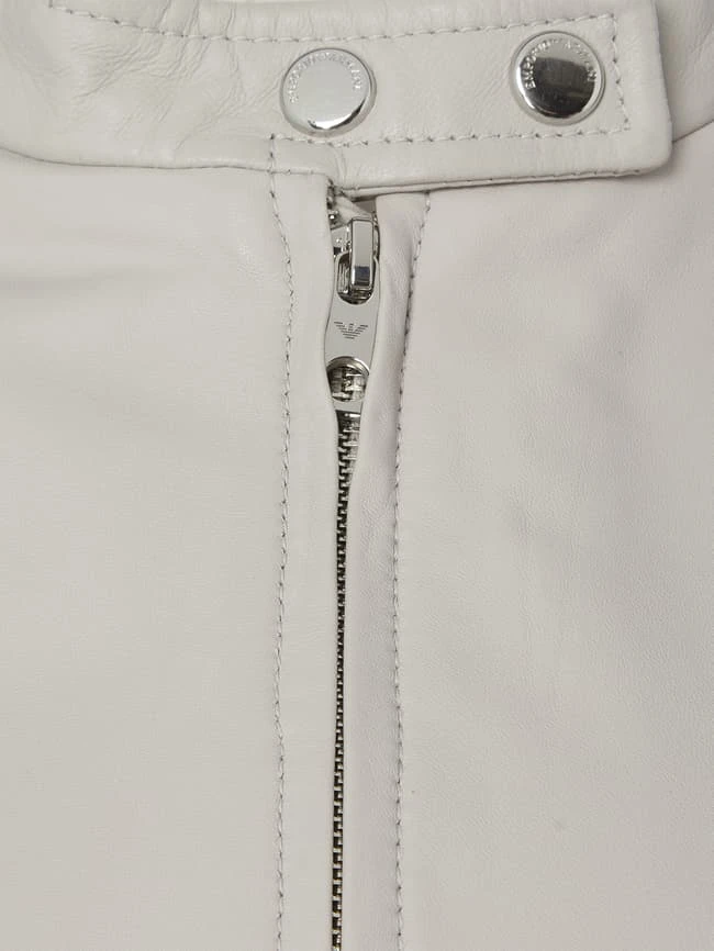 Emporio Armani Lederjacke Im Biker-Look - Stein 4 Emporio Armani Lederjacke Im Biker-Look - Stein – Bild 4