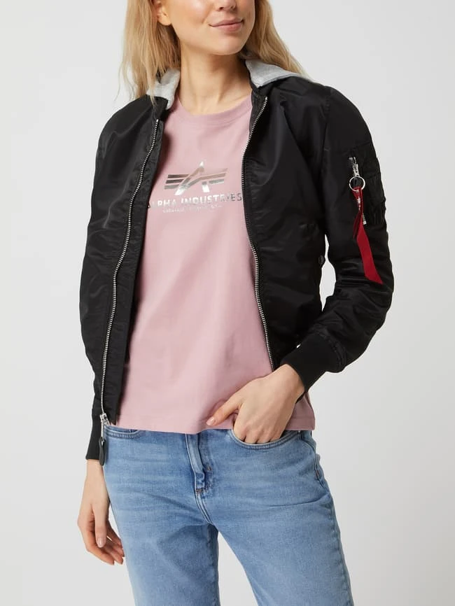 Alpha Industries Bomber Mit Abnehmbarer Kapuze - Schwarz 4 Alpha Industries Bomber Mit Abnehmbarer Kapuze - Schwarz – Bild 4
