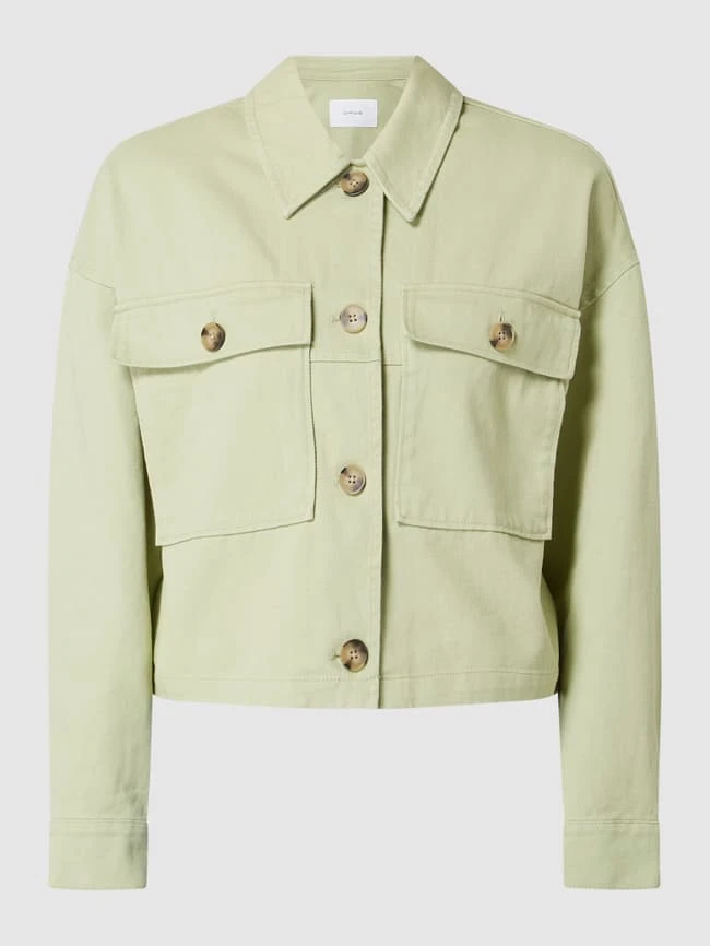 Opus Cropped Jeansjacke Mit überschnittenen Schultern Modell 'Hardil' - Schilf 2 Opus Cropped Jeansjacke Mit überschnittenen Schultern Modell 'Hardil' - Schilf – Bild 2