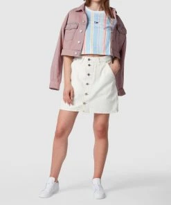 Tommy Jeans Cropped Jeansjacke Mit Knopfleiste - Pink