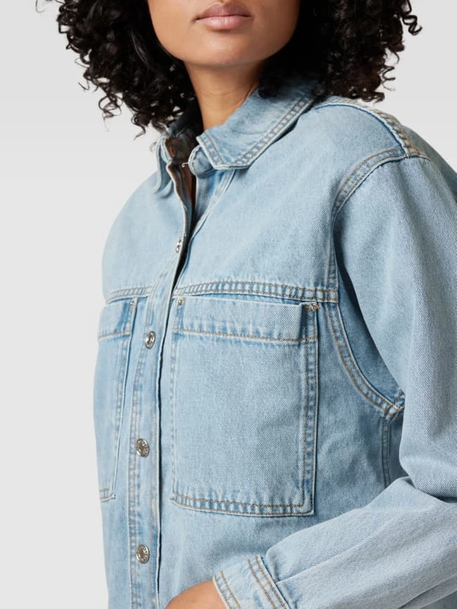 Mango Jeansjacke Mit Brusttaschen - Hellblau Meliert 3 Mango Jeansjacke Mit Brusttaschen - Hellblau Meliert – Bild 3