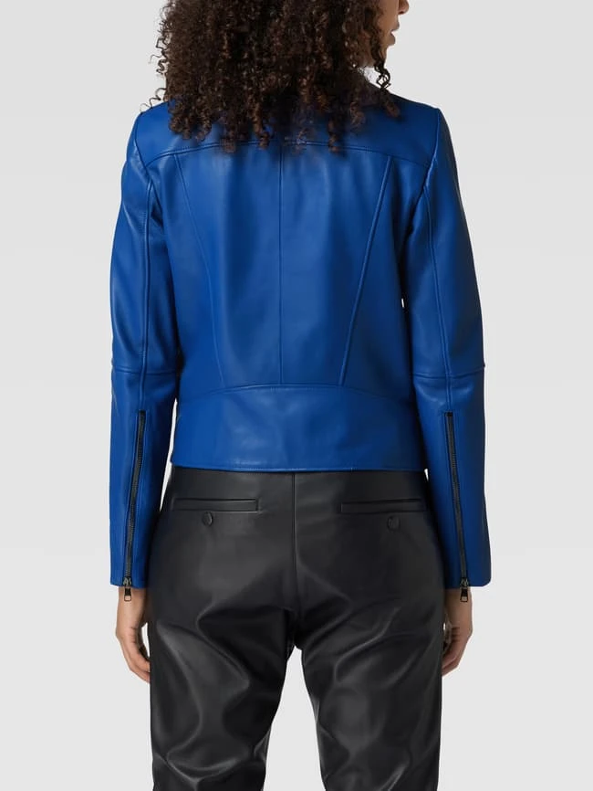 BOSS Casualwear Bikerjacke Aus Echtem Leder Modell 'Saleli' - Royalblau 5 BOSS Casualwear Bikerjacke Aus Echtem Leder Modell 'Saleli' - Royalblau – Bild 5