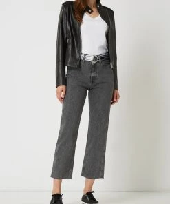 Calvin Klein Jeans Jacke In Leder-Optik Mit Stehkragen - Schwarz