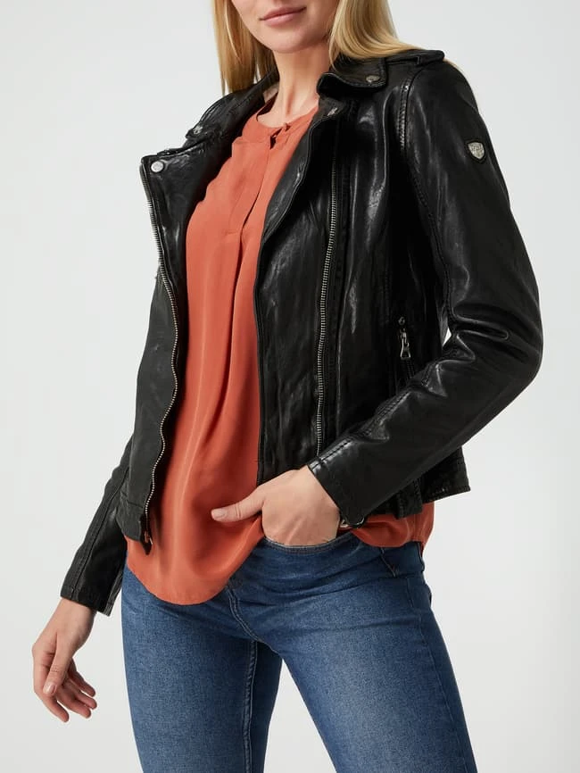 Gipsy Lederjacke Im Biker-Look Modell 'Famos' - Schwarz 4 Gipsy Lederjacke Im Biker-Look Modell 'Famos' - Schwarz – Bild 4