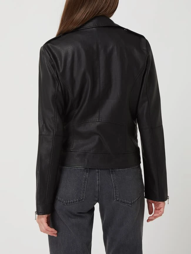Vila Bikerjacke In Leder-Optik Modell 'Cara' - Schwarz 5 Vila Bikerjacke In Leder-Optik Modell 'Cara' - Schwarz – Bild 5