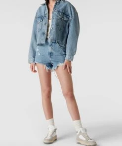 REVIEW Jeansjacke Im Used-Look - Hellblau