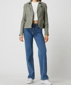 Gipsy Regular Fit Lederjacke Im Biker-Look - Mint