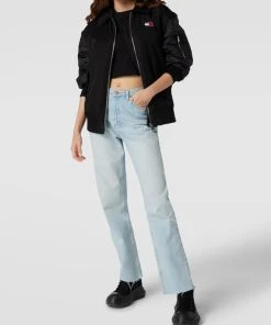 Tommy Jeans Bomberjacke Mit Label-Patch Modell 'SLEEVE BOMBER' - Schwarz