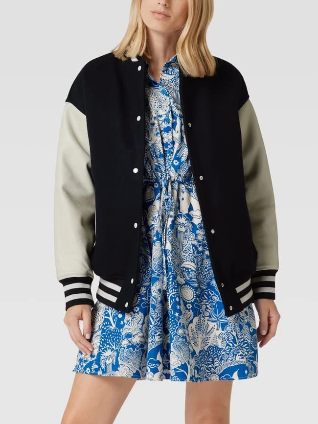 Jake*s Casual College-Jacke Mit Kontraststreifen - Marineblau 4 Jake*s Casual College-Jacke Mit Kontraststreifen - Marineblau – Bild 4