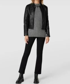 Set Lederjacke Im Biker-Look - Schwarz