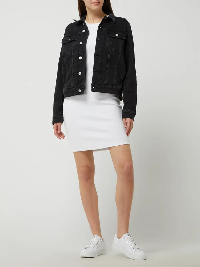 Calvin Klein Jeans Jeansjacke Mit Stretch-Anteil - Schwarz 1 Calvin Klein Jeans Jeansjacke Mit Stretch-Anteil - Schwarz