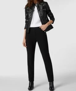 Cabrini Lederjacke Im Biker-Look - Schwarz