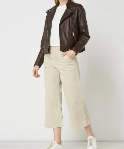 Esprit Collection Lederjacke Im Biker-Look - Bordeaux Rot