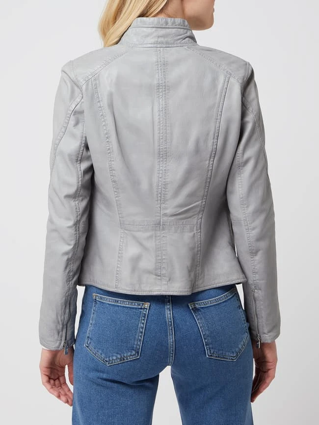 Jilani Lederjacke Im Biker-Look - Hellblau 5 Jilani Lederjacke Im Biker-Look - Hellblau – Bild 5