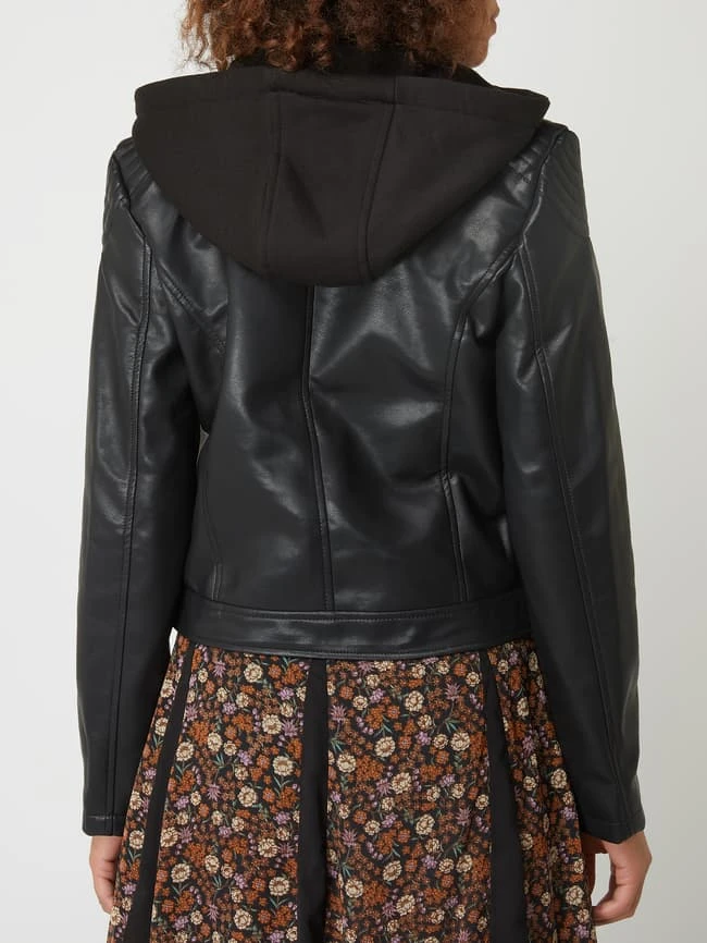 Vero Moda Jacke In Leder-Optik Mit Kapuze Modell 'Cortney' - Schwarz 5 Vero Moda Jacke In Leder-Optik Mit Kapuze Modell 'Cortney' - Schwarz – Bild 5