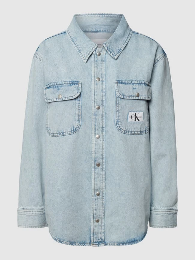 Calvin Klein Jeans Jeansjacke Mit Label-Patch - Hellblau 2 Calvin Klein Jeans Jeansjacke Mit Label-Patch - Hellblau – Bild 2