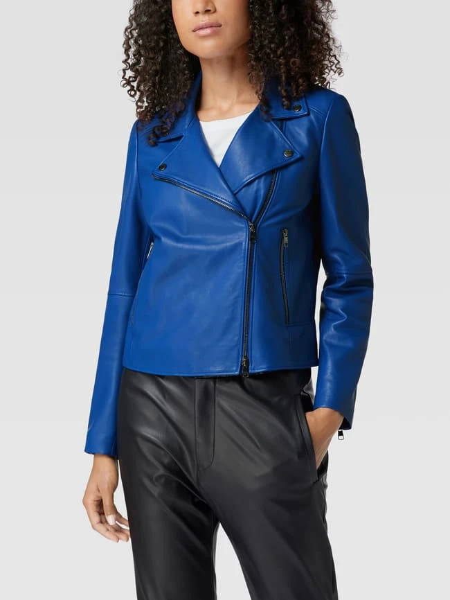 BOSS Casualwear Bikerjacke Aus Echtem Leder Modell 'Saleli' - Royalblau 4 BOSS Casualwear Bikerjacke Aus Echtem Leder Modell 'Saleli' - Royalblau – Bild 4