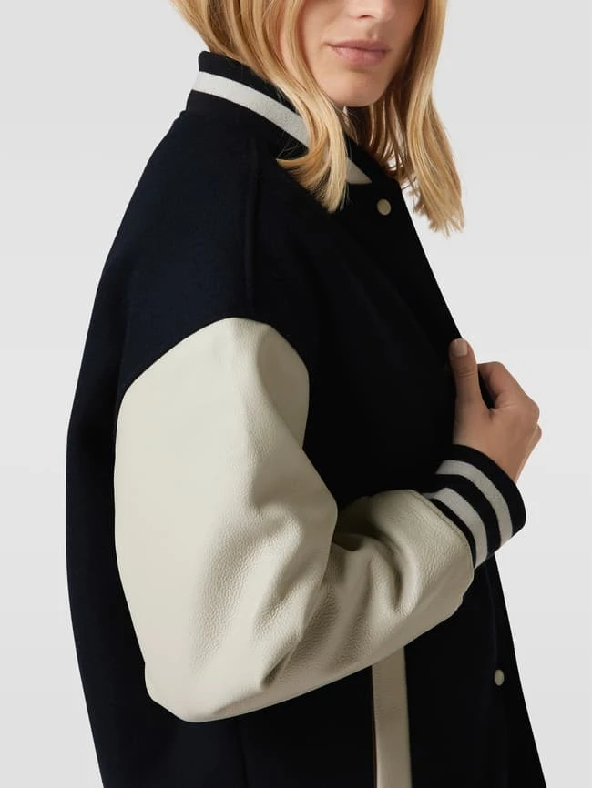 Jake*s Casual College-Jacke Mit Kontraststreifen - Marineblau 3 Jake*s Casual College-Jacke Mit Kontraststreifen - Marineblau – Bild 3