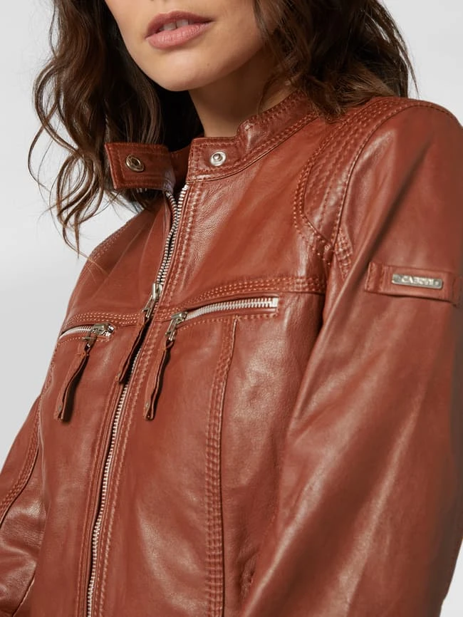 Cabrini Lederjacke Im Biker-Look - Cognac 3 Cabrini Lederjacke Im Biker-Look - Cognac – Bild 3