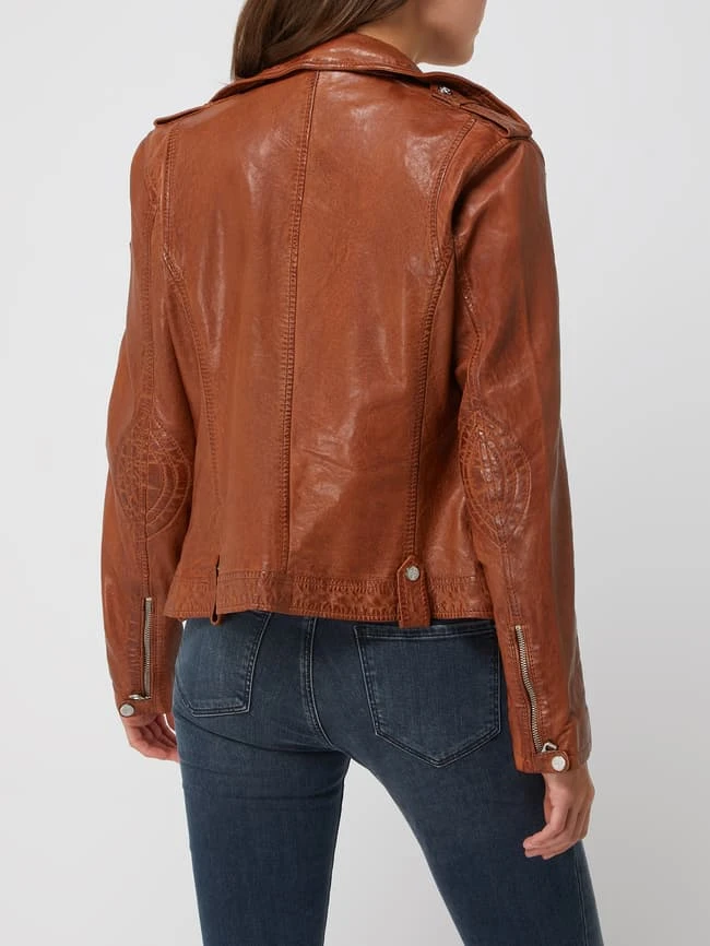 Gipsy Lederjacke Im Biker-Look Modell 'Famos' - Cognac 5 Gipsy Lederjacke Im Biker-Look Modell 'Famos' - Cognac – Bild 5