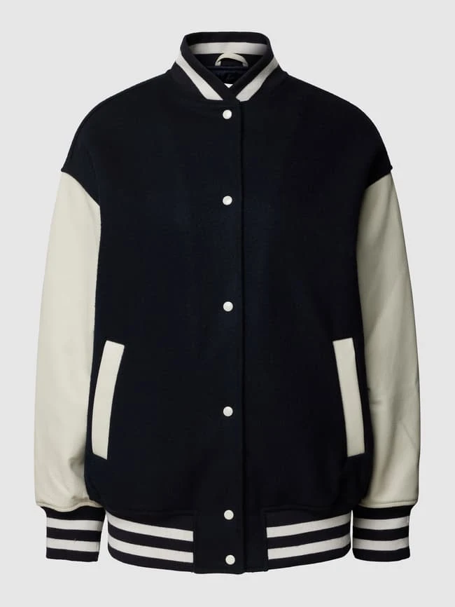 Jake*s Casual College-Jacke Mit Kontraststreifen - Marineblau 2 Jake*s Casual College-Jacke Mit Kontraststreifen - Marineblau – Bild 2