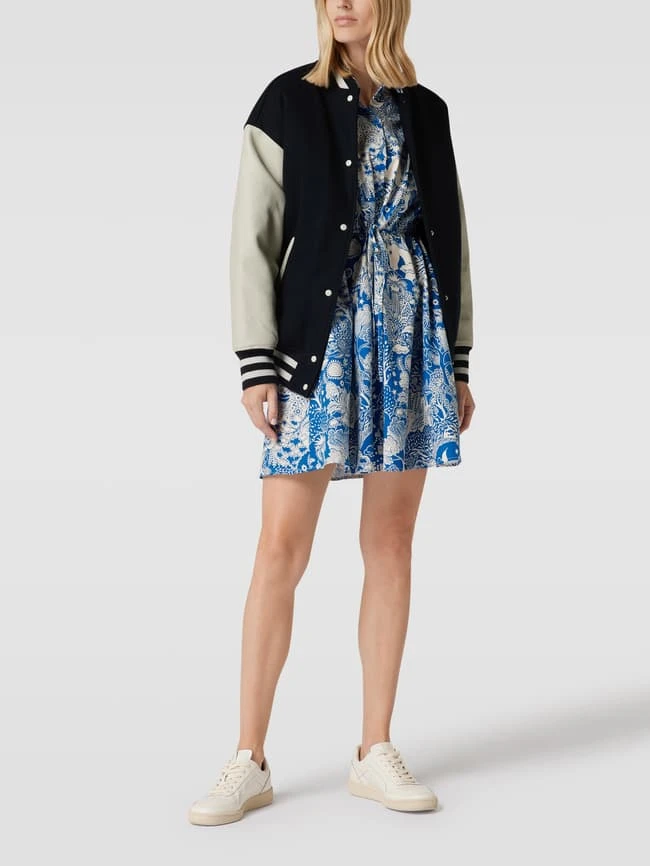 Jake*s Casual College-Jacke Mit Kontraststreifen - Marineblau 1 Jake*s Casual College-Jacke Mit Kontraststreifen - Marineblau