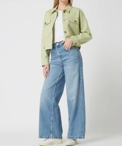 Opus Cropped Jeansjacke Mit überschnittenen Schultern Modell 'Hardil' - Schilf